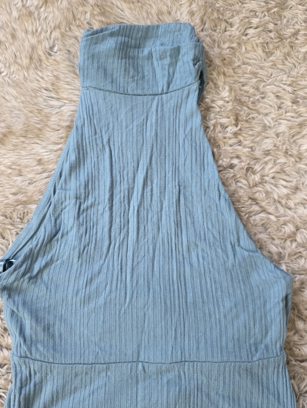 Free People Athea Halter Dress Ribbed Material Light Blue Women's - Picture 9 of 12